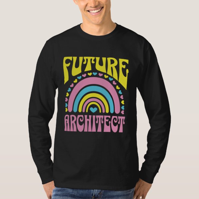 Future Architect Bright Retro Rainbow Architects T T-Shirt (Front)