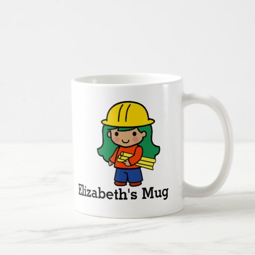 Future ArchitectEngineer Girl in Hard Hat Coffee Mug