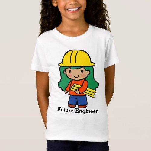 Future ArchitectEngineer Girl in Hard Hat T_Shirt