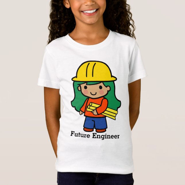 Future Architect/Engineer Girl in Hard Hat T-Shirt (Front)