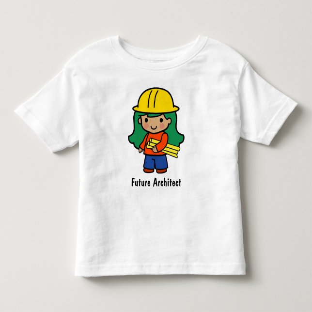 Future Architect Girl in Yellow Hard Hat T-Shirt (Front)