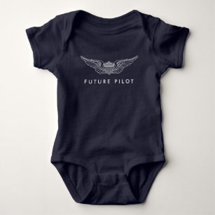 Future Army Pilot Baby Wings in White Baby Bodysuit