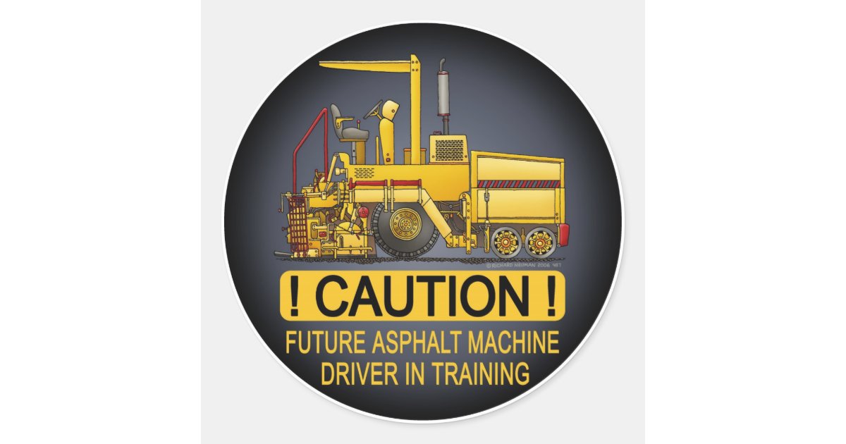 Future Asphalt Paving Machine Driver Kids Sticker | Zazzle