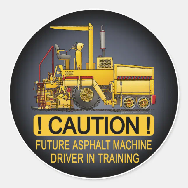 Future Asphalt Paving Machine Driver Kids Sticker | Zazzle