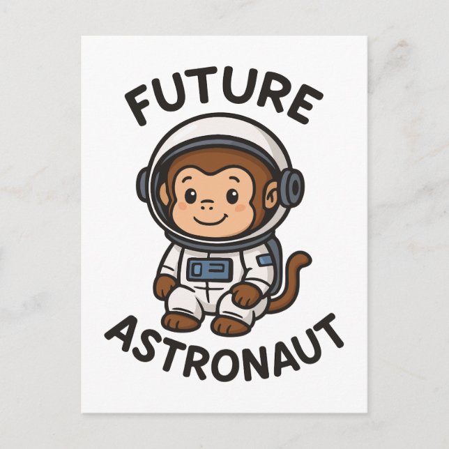 Future Astronaut - Cute Space Monkey Postcard (Front)