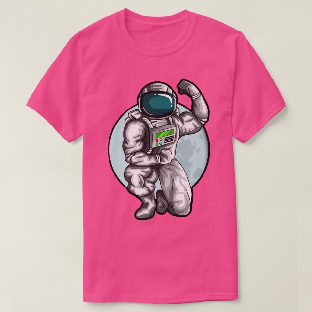 Future Astronaut Fitness Workout Eercise Moon Art  T-Shirt (Design Front)