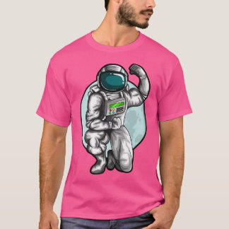 Future Astronaut Fitness Workout Eercise Moon Art T-Shirt