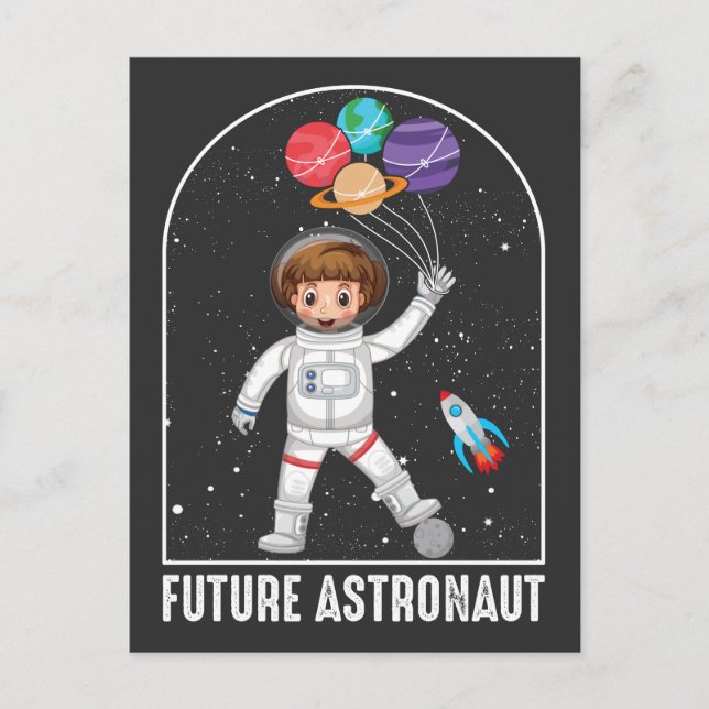 Future Astronaut Girl Dream Job Rocket Space Ship Postcard (Front)