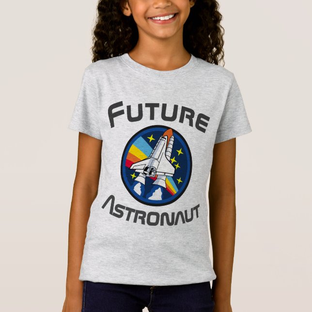Future Astronaut, Girl Power STEM, blue T-Shirt (Front)