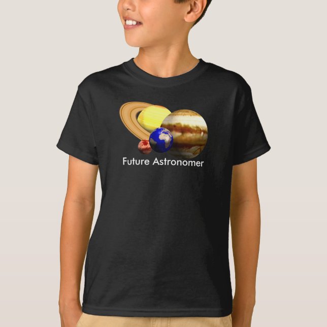 Future Astronomer with Solar System T-Shirt (Front)