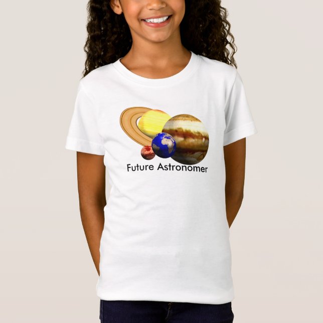 Future Astronomer with Solar System T-Shirt (Front)