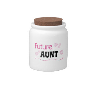 Future Aunt Black and Pink T-shirts and Gifts Candy Jar