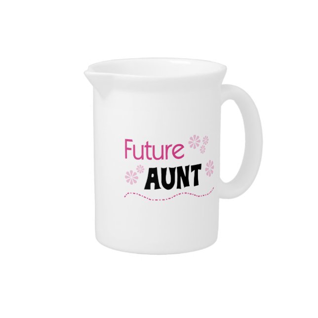 Future Aunt Black and Pink T-shirts and Gifts Drink Pitcher (Right)