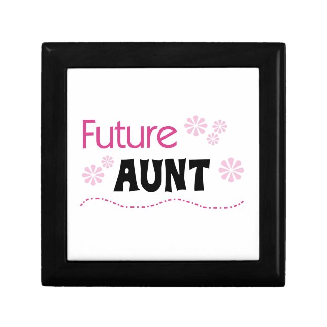 Future Aunt Black and Pink T-shirts and Gifts Jewelry Box (Front)