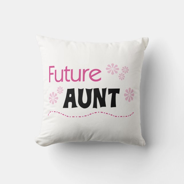 Future Aunt Black and Pink T-shirts and Gifts Throw Pillow (Front)