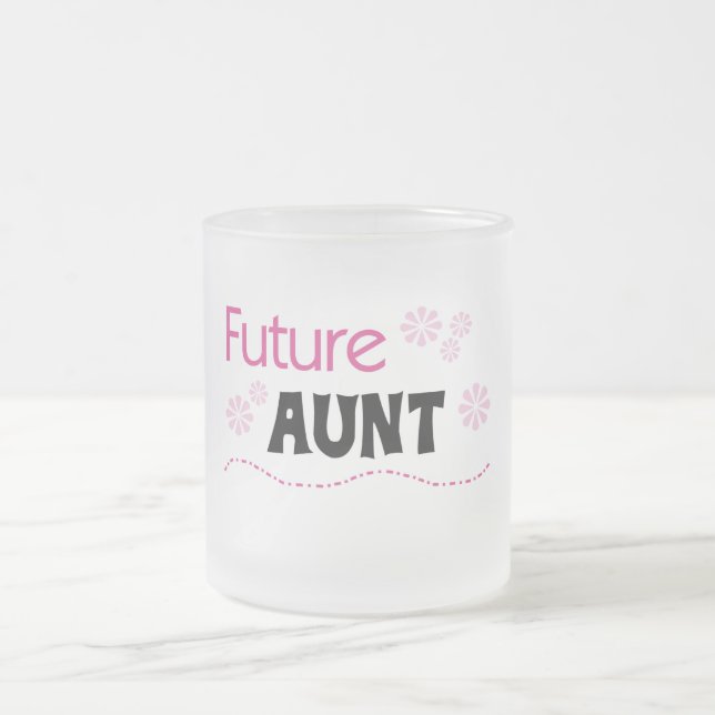 Future Aunt Tshirts and Gifts Frosted Glass Coffee Mug (Center)