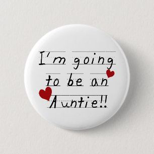 Future Auntie Kid Print Tshirts and Gifts Pinback Button