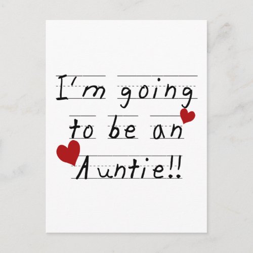 Future Auntie Kid Print Tshirts and Gifts Postcard