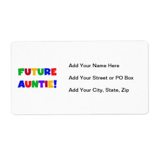 Future Auntie Primary Colors T-shirts and Gifts Label
