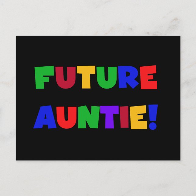 Future Auntie-Primary Colors Tshirts and Gifts Postcard (Front)