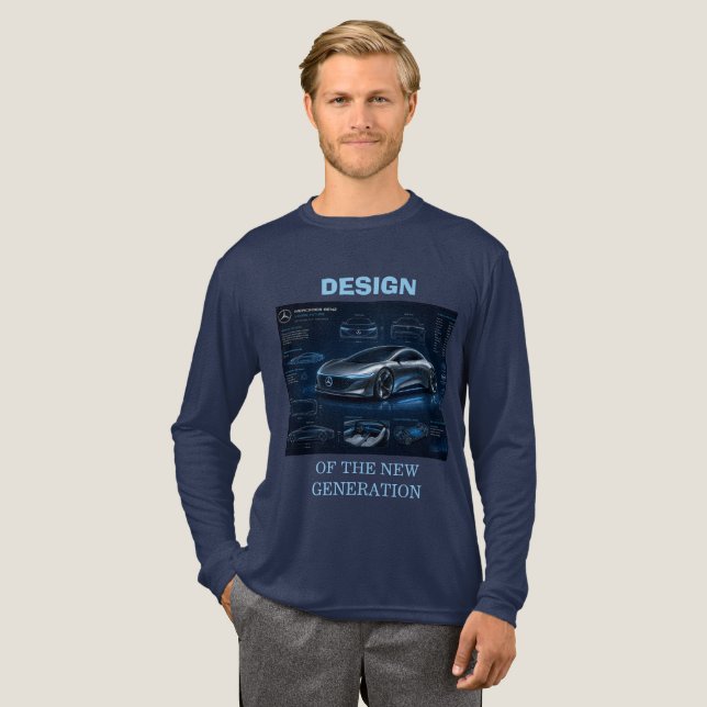 Future Automotive Engineering Blueprint Concept  Tri-Blend Shirt (Full Front)