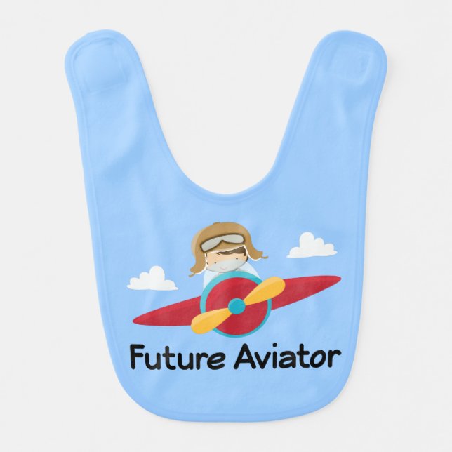 Future Aviator Airplane Baby Bib (Front)