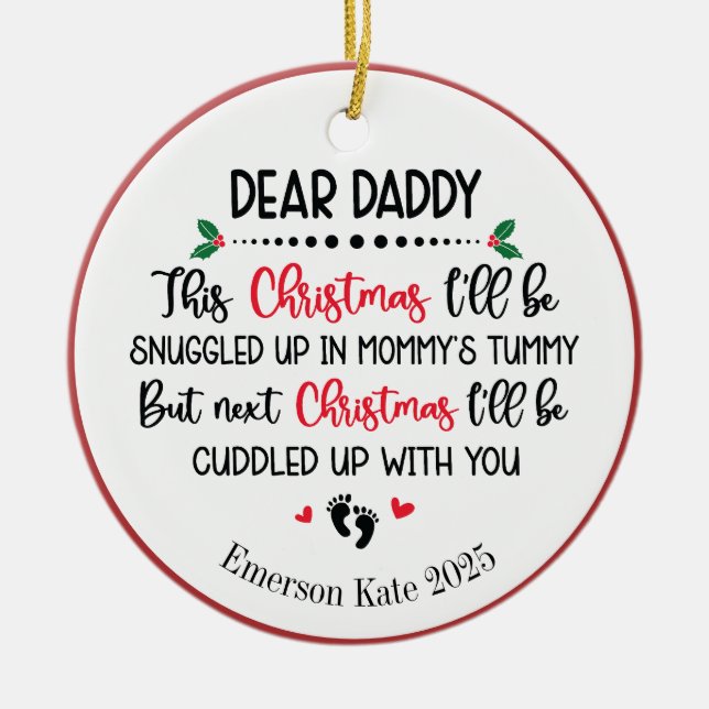 Future Baby's Dad Christmas   Ceramic Ornament (Front)