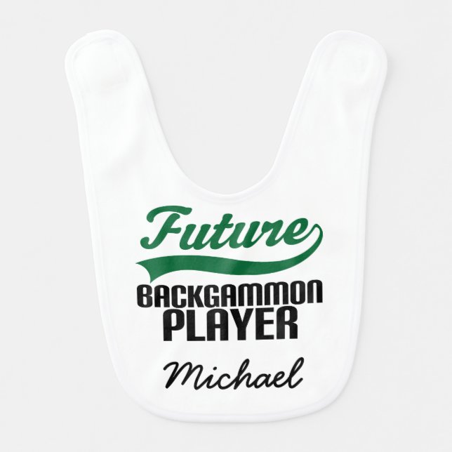 Future Backgammon Player Personalized Baby Bib (Front)