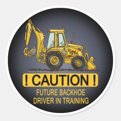 Future Backhoe Driver Kids Sticker