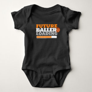 Future Baller Loading Basketball Black T-Shirt Baby Bodysuit