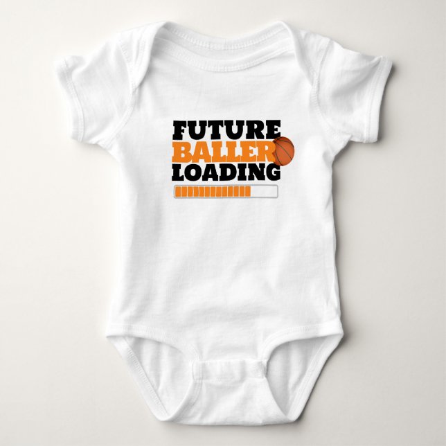 Future Baller Loading Basketball T-Shirt Baby Bodysuit (Front)