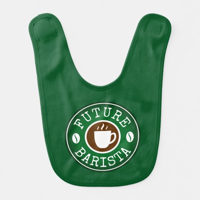 Future Barista cute baby bib apron for newborn (Front)