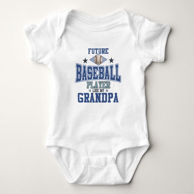 Future Baseball Player Like My Grandpa Baby Bodysuit (Front)