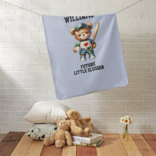 Future Baseball Player Teddy Bear Baby Blanket