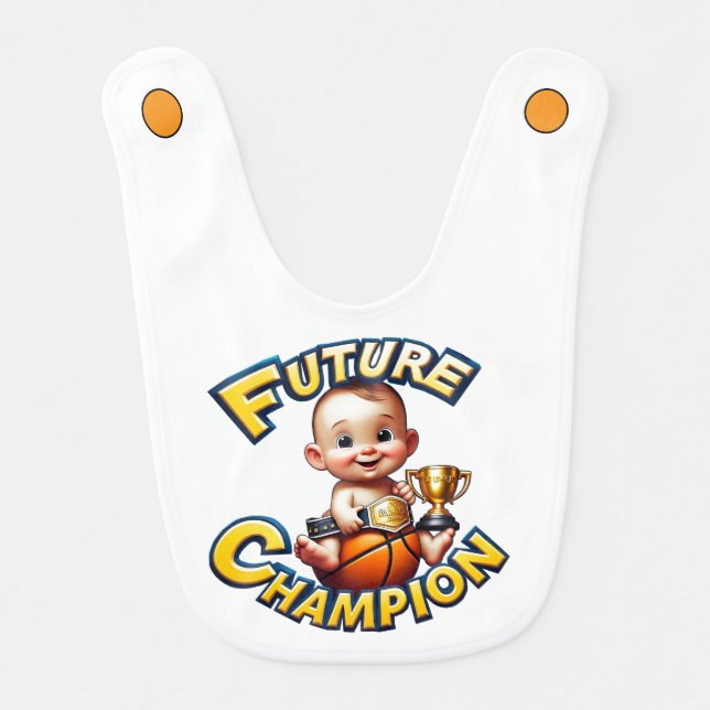 " FUTURE BASKETBALL CHAMPION " BABY BIB (Front)