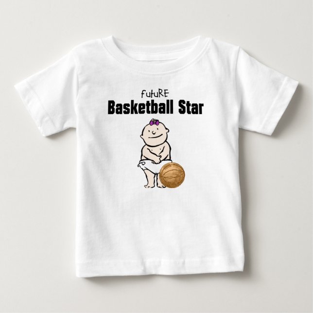 Future Basketball Star Baby Girl T-shirts (Front)