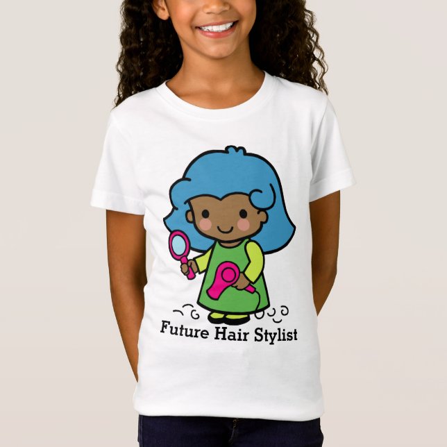 Future Beautician/Hair Stylist with blow dryer T-Shirt (Front)