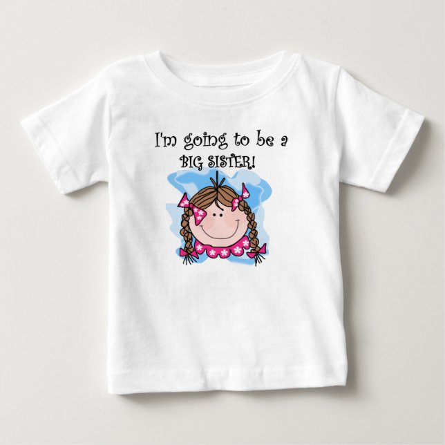 Future Big Sister Brown Hair Baby T-Shirt (Front)