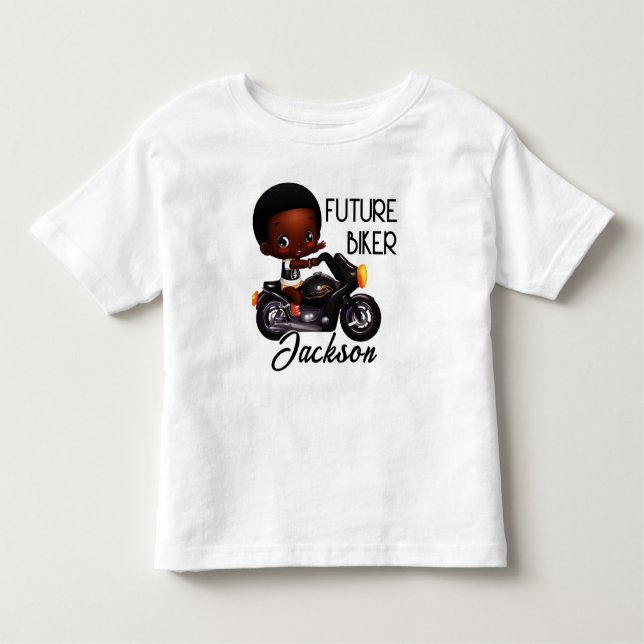 Future Biker with Child and Motorcycle Toddler T-shirt (Front)