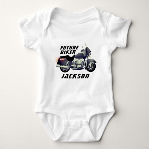 Future Biker with Motorcycle Baby Bodysuit