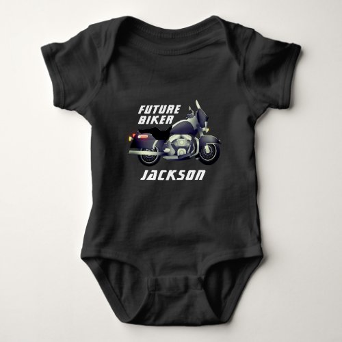 Future Biker with Motorcycle Baby Bodysuit