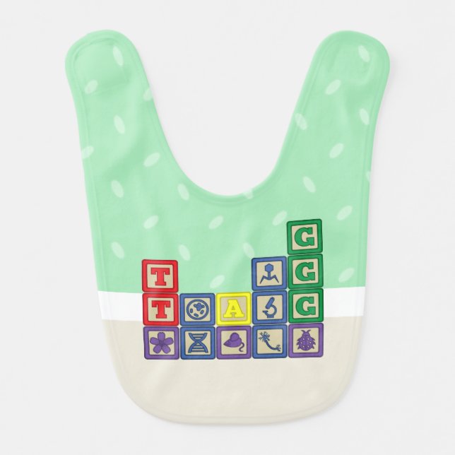 Future Biologist's Blocks Baby Bib (Front)