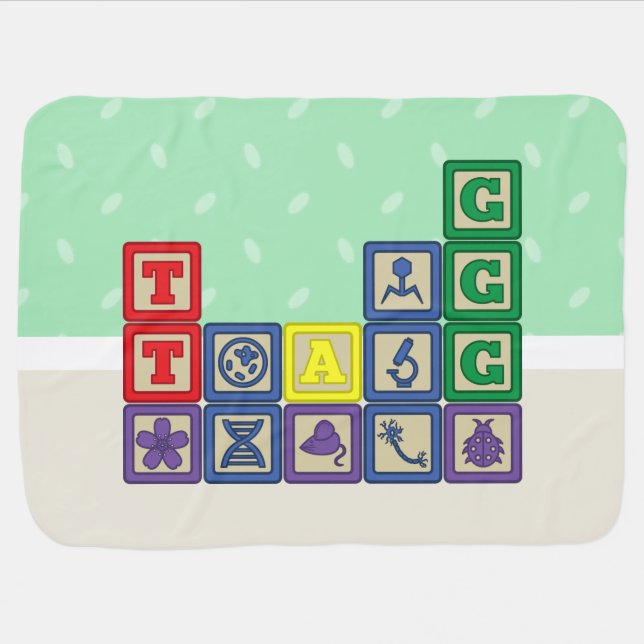 Future Biologist's Blocks Baby Blanket (Horizontal)