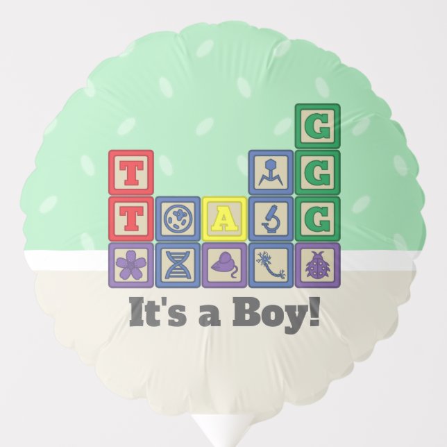 Future Biologist's Blocks Baby Shower Balloon (Front)