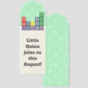 Future Biologist's Blocks Baby Shower Favor Bookmarks