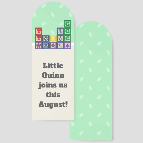 Future Biologist's Blocks Baby Shower Favor Bookmarks