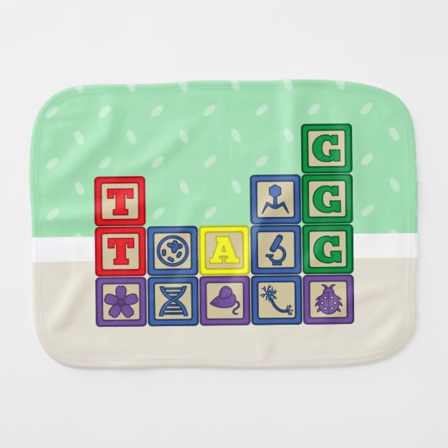 Future Biologist's Blocks Burp Cloth (Front Horizontal)