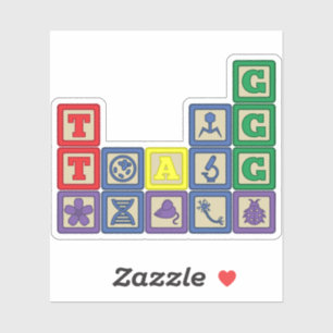 Future Biologist's Blocks Contour Sticker