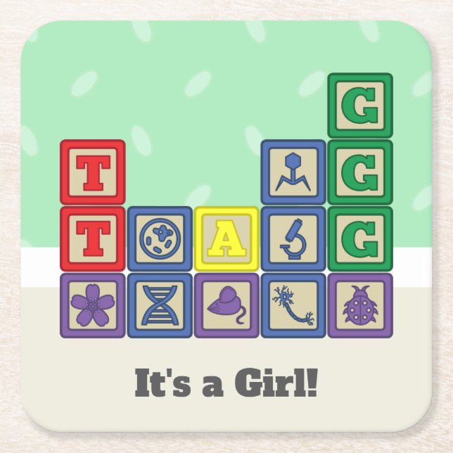 Future Biologist's Blocks Paper Coasters (Front)