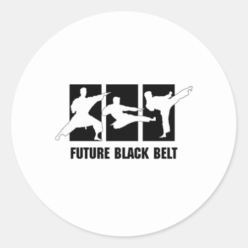 Future Black Belt Classic Round Sticker